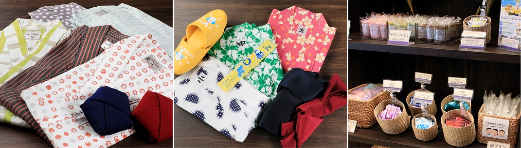 On the 1st floor lobby, there is a yukata corner and an amenities corner. *Child-sized amenities (yukata, toothbrush, etc.) are also available.